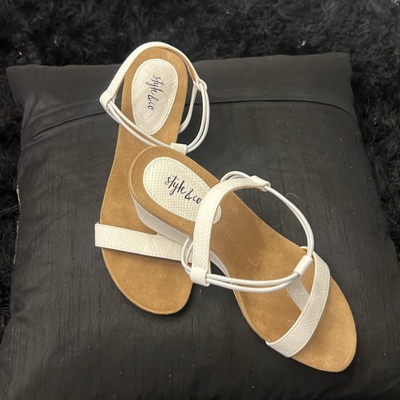 Style & Co. Shoes - Stile & Co white sandals